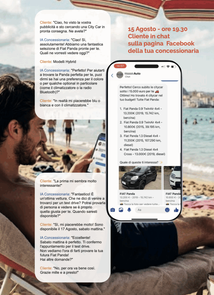 Dialogo tra AI-Motive Chat e un cliente